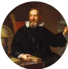 Retrato de Galileo Galilei sosteniendo un libro.
