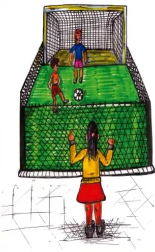 Franja vertical con íconos de proyectos: cuerpo, movimiento, arte, juego, etc.