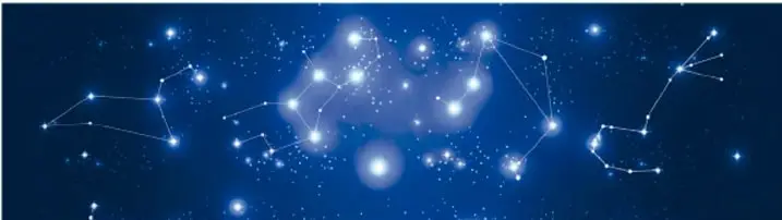 Constelación de Pegaso mostrada con estrellas brillantes conectadas por líneas blancas sobre fondo oscuro, con la etiqueta 'Pegaso'.