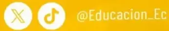 Íconos y nombres de redes sociales del Ministerio de Educación, junto con el sitio web oficial www.educacion.gob.ec.