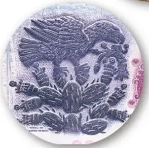 Sello o grabado antiguo en tinta oscura del águila sobre el nopal sujetando la serpiente.