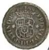 Fotografía de una Moneda Columnaria de Fernando VI, 1/2 Real, México, 1760, plata, diámetro 16 mm, del Museo Numismático Nacional.
