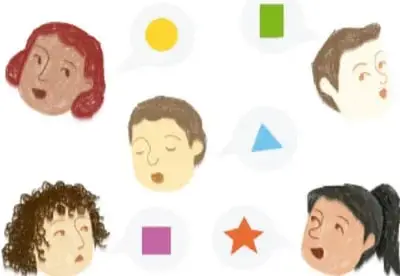 Ilustración de niños y niñas participando en el proyecto.