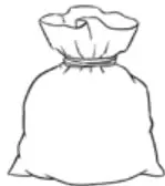 Dibujo de un saco para escribir ingredientes.