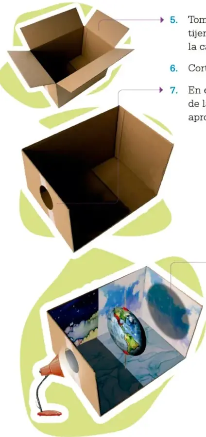 Caja de cartón abierta con las pestañas superiores recortadas.