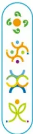 Cuatro iconos de colores (verde, naranja, azul y verde) que representan cada uno de los cuatro Campos formativos, alineados verticalamente junto a sus nombres.