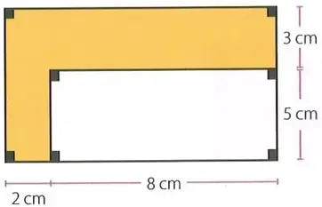 Rectángulo dividido por un triángulo sombreado; en el borde superior aparecen 8 y 9, y en el derecho 5 y 3.