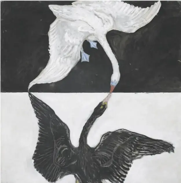 Obra abstracta sobre cereales, trigo, 1920, de Hilma af Klint. Formas circulares y trazos caligráficos.