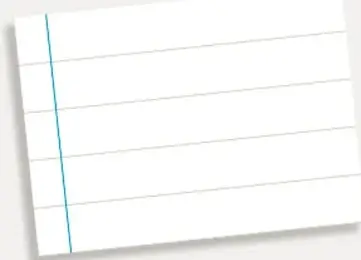 Hoja de cuaderno en blanco con margen azul, decorativa.