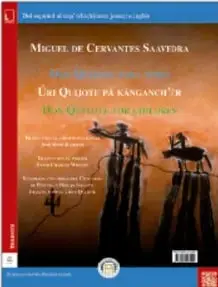 Portada del libro 'Don Quijote para niños' con silueta de Don Quijote y Sancho Panza.