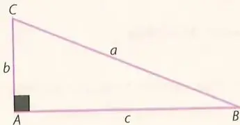 Tres triángulos rectángulos de aplicación para hallar lados faltantes.