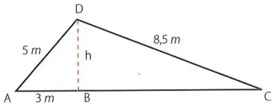 Triángulo dividido por una altura desde el vértice superior hasta la base.