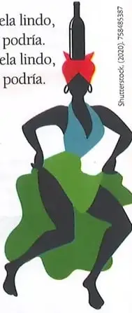 Ilustración de una mujer afroecuatoriana bailando con vestimenta colorida.