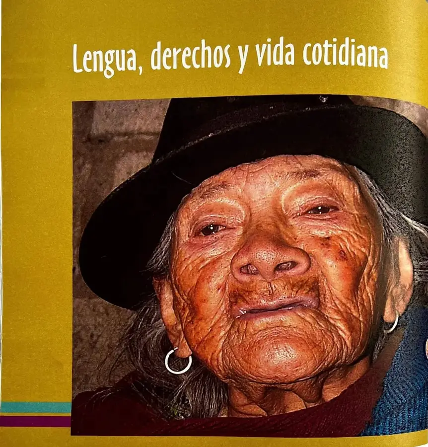 Fotografía de una mujer indígena adulta mayor, presentada como imagen relacionada con la lengua, la identidad y los derechos colectivos.