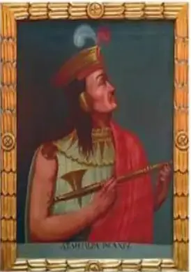 Retrato del siglo XIX de Atahualpa Inca XIV.
