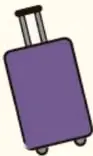 Dibujo de una maleta morada con ruedas, emblema del proyecto.