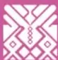 Ornamento geométrico de la colección Ximhai en tono magenta.