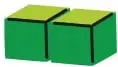 Tres figuras de cubos verdes apilados: Figura 1 con 2 cubos, Figura 2 con 4 cubos y Figura 3 con 6 cubos; a la derecha un recuadro vacío rotulado Figura 4.