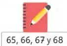 Icono de cuaderno con los números 65, 66, 67 y 68.