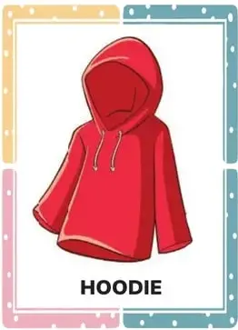 Banda rosa 'LET'S DRESS UP AND LEARN: FUN CLOTHING VOCABULARY!'.