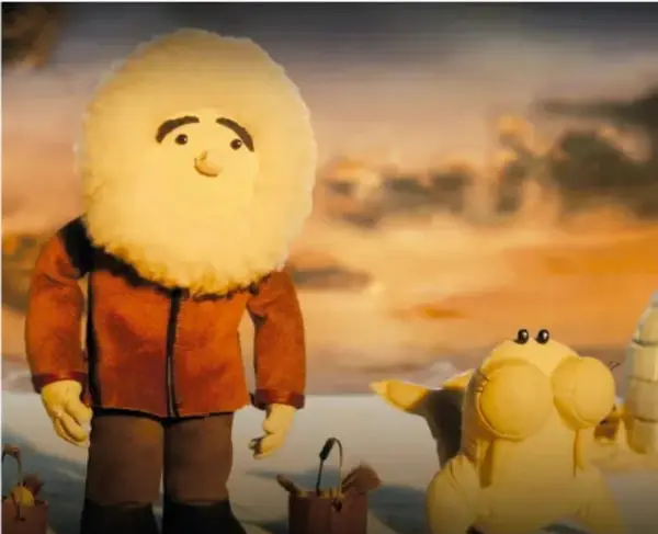 Código QR morado con ícono de wifi y el enlace https://qr.page/g/1ClBWM9o7sU para ver el cortometraje.