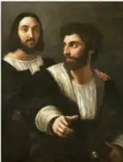 Autorretrato con un amigo (1518-1520), Rafael Sanzio, óleo sobre tabla, Museo del Louvre.