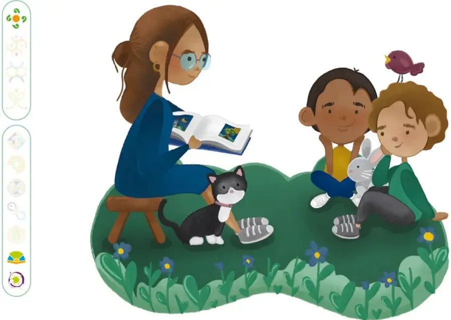 Ilustración de un ajolote gris en posición erguida, mascota del libro.