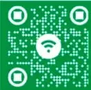 Código QR verde con íconos de wifi y libros, junto al enlace bit.ly/4aVklhM para consultar cómo se realiza una pequeña colección de textos en inglés.