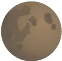 Ilustración de la Luna en fase nueva, mostrada como un disco oscuro con manchas tenues.