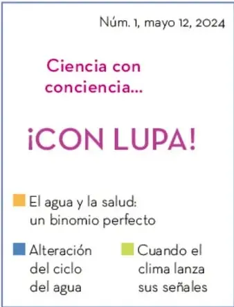 Esquema de la página de presentación y contenido: recuadro verde con el título "Presentación" junto a la palabra "Contenido" y una lista numerada del 1 al 9 con cuadritos de colores alternos.