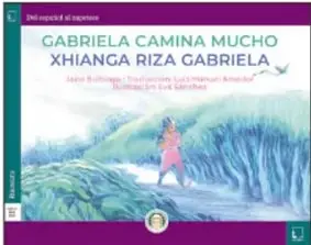 Portada del libro Gabriela camina mucho con ilustración de una niña caminando entre vegetación.
