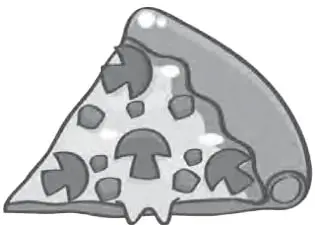 Porción triangular de pizza con champiñones y queso derretido.