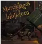 Portada del libro «Murciélagos en la biblioteca» con ilustración de murciélagos entre libros.