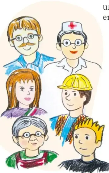 Grupo de personas de distintos oficios (médico, ingeniero, maestra, entre otros), posibles entrevistados. Crédito: Alberto Martínez Martínez, ESTADO DE MÉXICO.