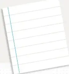 Ilustración de una hoja de cuaderno con líneas.