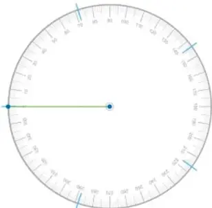 Circunferencia con radio AB trazado desde el centro A hasta el punto B.