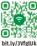 Código QR verde con enlace bit.ly/3vFgLuk al video 'El artista crea, el espectador disfruta'.
