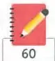 Ícono de un cuaderno rojo con lápiz que indica el 'Cuaderno de actividades', página 60.