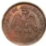 Fotografía del anverso de una Moneda Villista de Aguascalientes, 20 Centavos de 1915, de cobre, diámetro 30 mm, Colección Casa de Moneda de México, Museo Numismático Nacional.