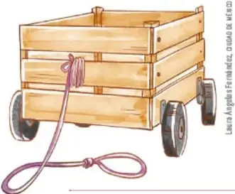 Carro con caja de madera verde y cuatro llantas pequeñas para muebles.