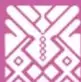 Ícono decorativo con motivo geométrico de color blanco sobre fondo rosa, propio de la identidad gráfica de la colección.