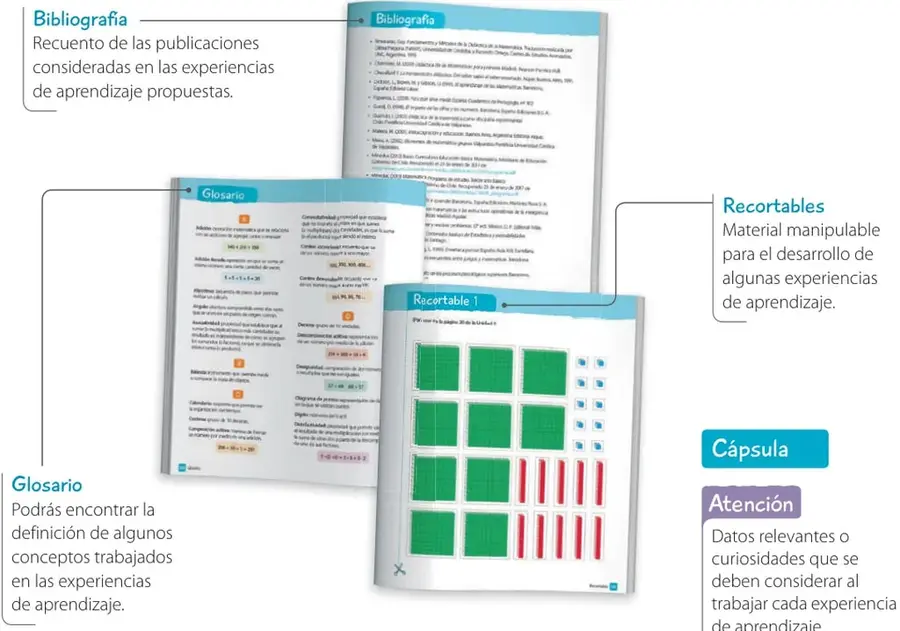 Fotografía de la página 'Organizo lo estudiado' con una tabla de Unidad, Contenido y Ejemplo.