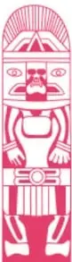 Ilustración vertical estilo prehispánico con la etiqueta 'Historia'.