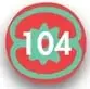 Globo rojo con el número de página '104'.