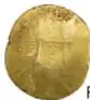 Fotografía del reverso de una moneda macuquina de Felipe V (2 Escudos, oro, Lima, 1702).