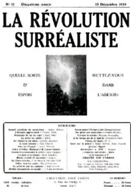 Portada de la revista 'Littérature', año 1, número 1, con el título 'Surréalisme' y una ilustración radial; lista de colaboradores: Ivan Goll, Guillaume Apollinaire, Philippe Soupault, Paul Reverdy, Robert Desnos, Michel Leiris, Benjamin Péret, Jean Painlevé, Pierre Reverdy.