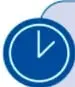 Cuatro íconos circulares (reloj, Aa, cámara, lápiz) que acompañan las recomendaciones de extensión, texto, imágenes y diseño.