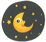 Gráfico de una Luna sobre un fondo oscuro con estrellas.