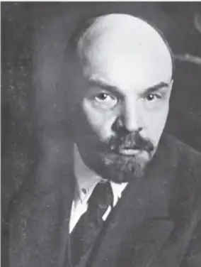 Retrato fotográfico en blanco y negro de Vladimir Ilich Uliánov, Lenin, líder bolchevique.