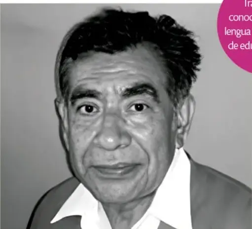 Fotografía en blanco y negro del rostro de Librado Silva Galeana, nahuatlato mexicano.